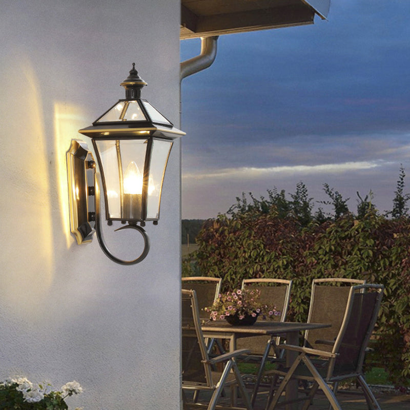 Tapered Round Glass Copper 1/3 Light Wall Sconce Lamp