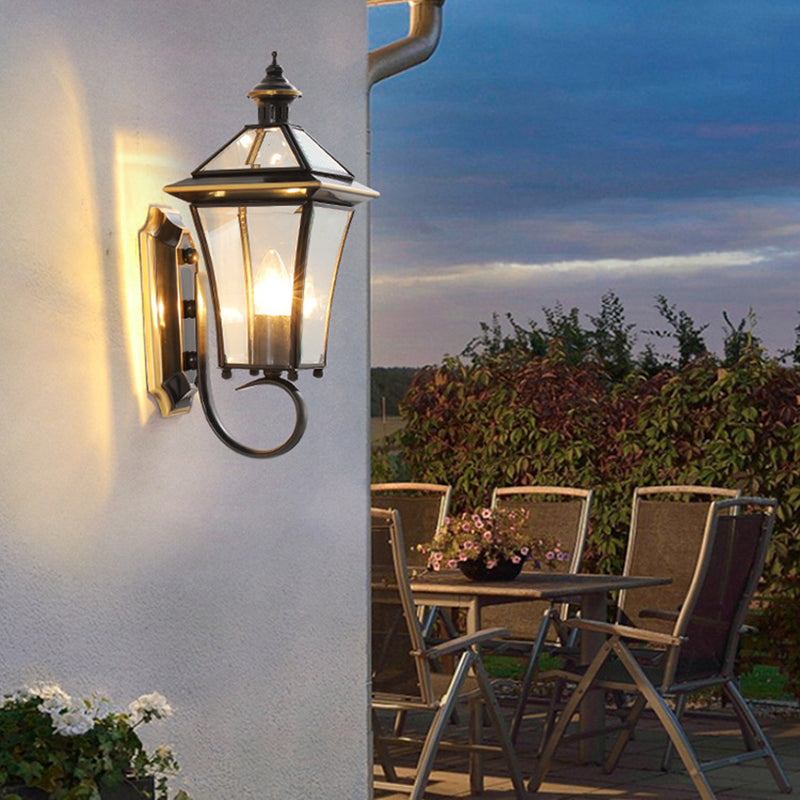 Tapered Round Glass Copper 1/3 Light Wall Sconce Lamp