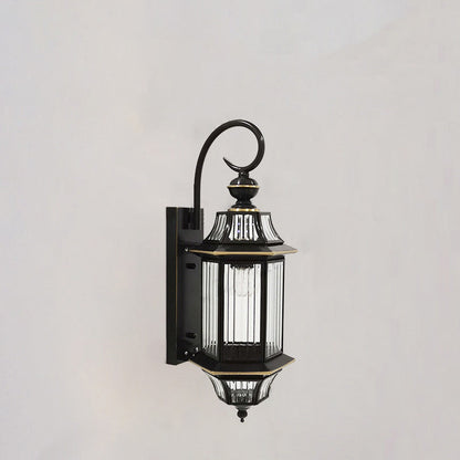 Round Cylinder Glass Copper 1-Light Wall Sconce Lamp