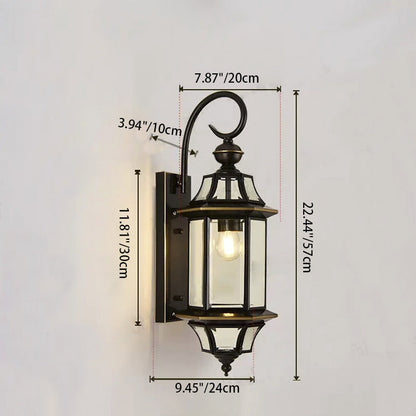 Round Cylinder Glass Copper 1-Light Wall Sconce Lamp