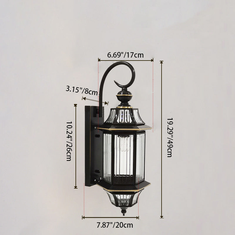 Round Cylinder Glass Copper 1-Light Wall Sconce Lamp