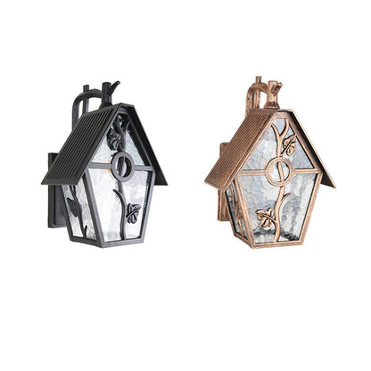House Shape Square Glass Aluminum 1-Light Wall Sconce Lamp