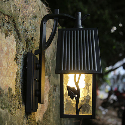 House Shape Square Glass Aluminum 1-Light Wall Sconce Lamp