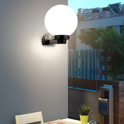 Simplicity Ball Acrylic ABS Iron 1-Light Wall Sconce Lamp