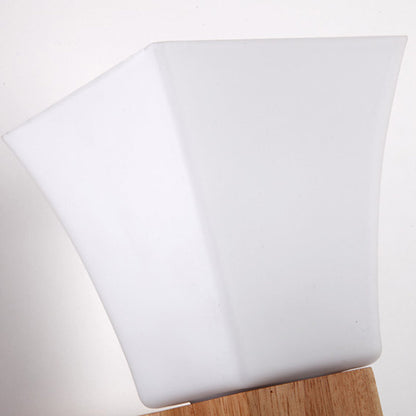 Square Glass Solid Wood Iron 1-Light Wall Sconce Lamp