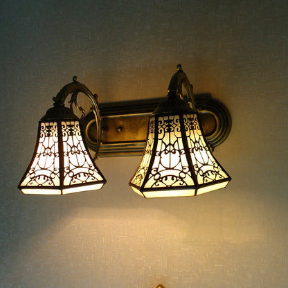 Tiffany Square Glass Iron 1/2/3 Light Wall Sconce Lamp