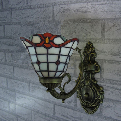 Tiffany Square Glass Iron 1/2/3 Light Wall Sconce Lamp