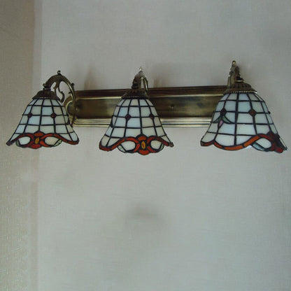 Tiffany Square Glass Iron 1/2/3 Light Wall Sconce Lamp