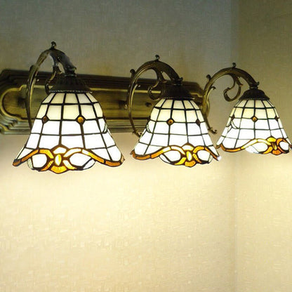 Tiffany Square Glass Iron 1/2/3 Light Wall Sconce Lamp