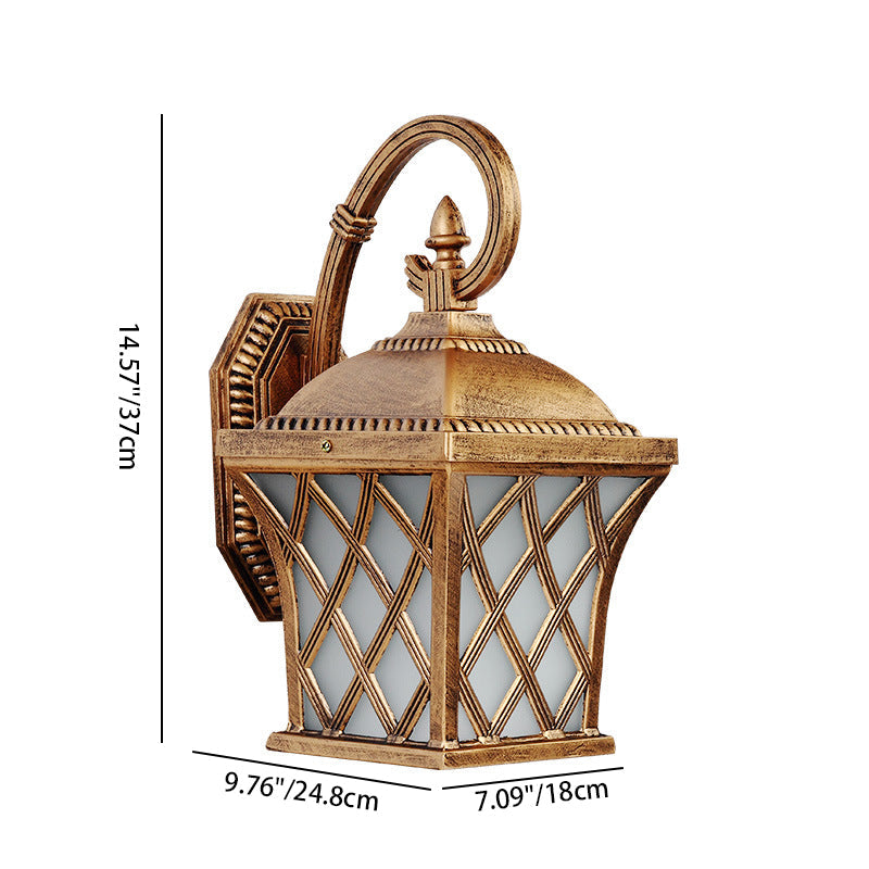 Square Fishing Net Glass Aluminum 1-Light Wall Sconce Lamp