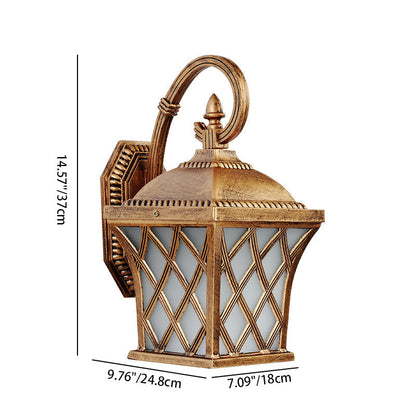Square Fishing Net Glass Aluminum 1-Light Wall Sconce Lamp