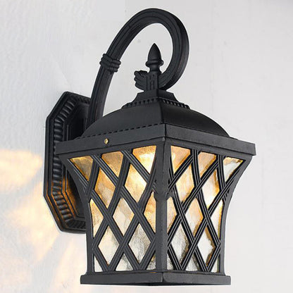 Square Fishing Net Glass Aluminum 1-Light Wall Sconce Lamp