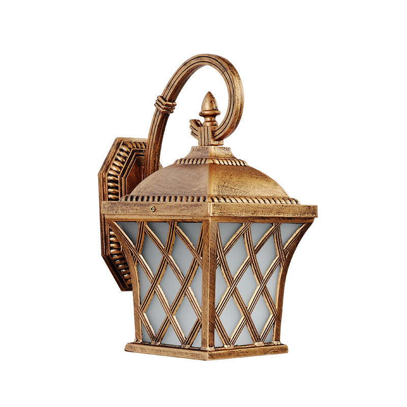 Square Fishing Net Glass Aluminum 1-Light Wall Sconce Lamp