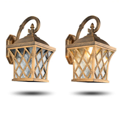 Square Fishing Net Glass Aluminum 1-Light Wall Sconce Lamp