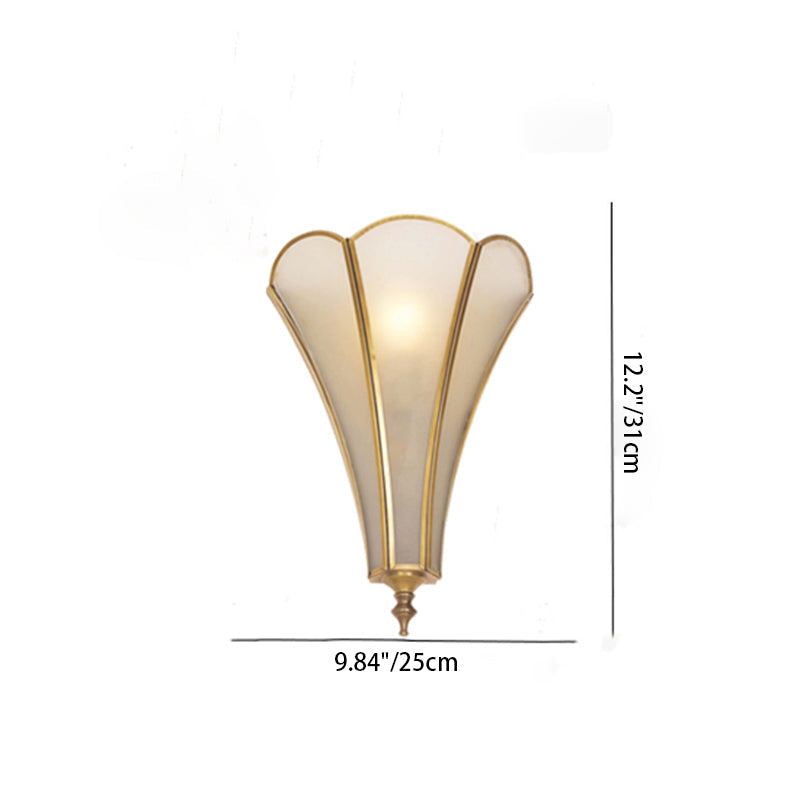 Scandinavian Square Glass Copper 1-Light Wall Sconce Lamp