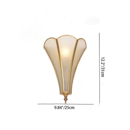 Scandinavian Square Glass Copper 1-Light Wall Sconce Lamp