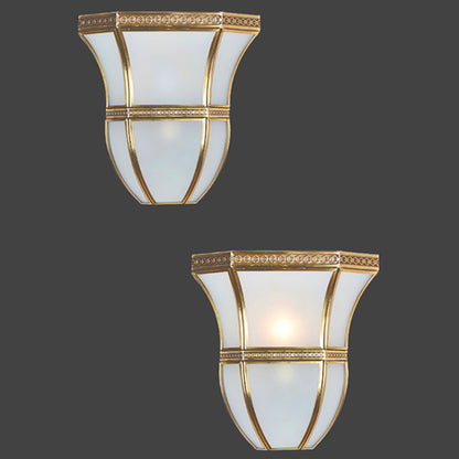Scandinavian Square Glass Copper 1-Light Wall Sconce Lamp