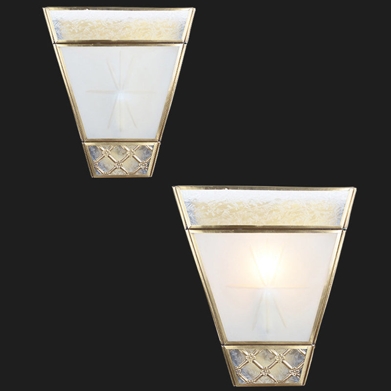 Scandinavian Square Glass Copper 1-Light Wall Sconce Lamp