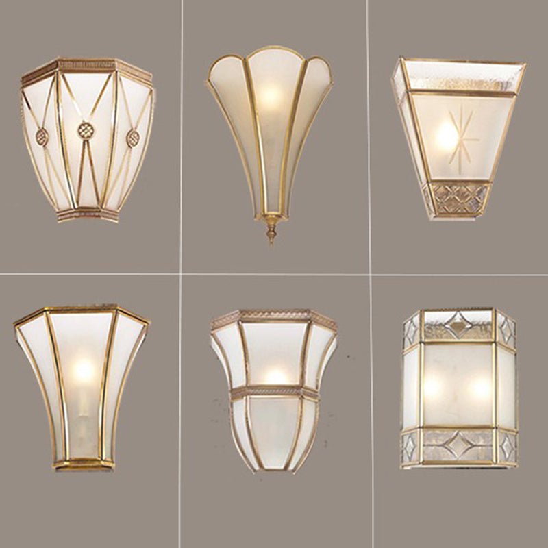 Scandinavian Square Glass Copper 1-Light Wall Sconce Lamp