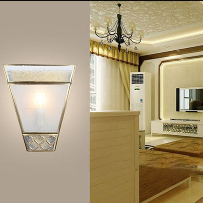 Scandinavian Square Glass Copper 1-Light Wall Sconce Lamp