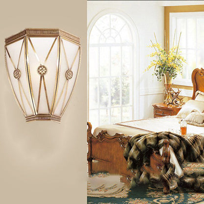 Scandinavian Square Glass Copper 1-Light Wall Sconce Lamp