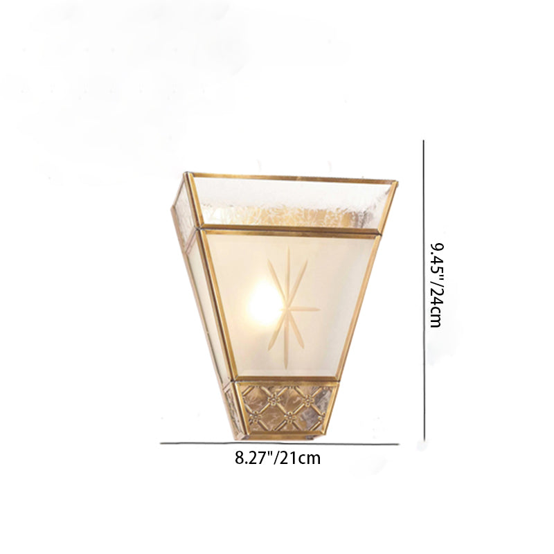 Scandinavian Square Glass Copper 1-Light Wall Sconce Lamp