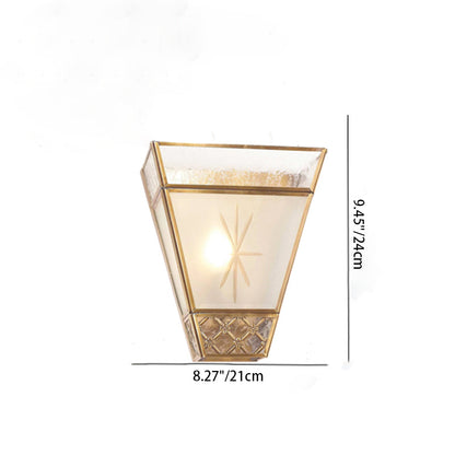 Scandinavian Square Glass Copper 1-Light Wall Sconce Lamp