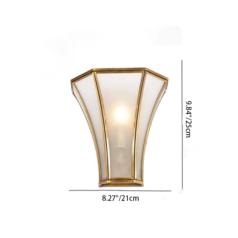 Scandinavian Square Glass Copper 1-Light Wall Sconce Lamp