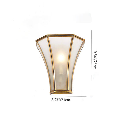Scandinavian Square Glass Copper 1-Light Wall Sconce Lamp