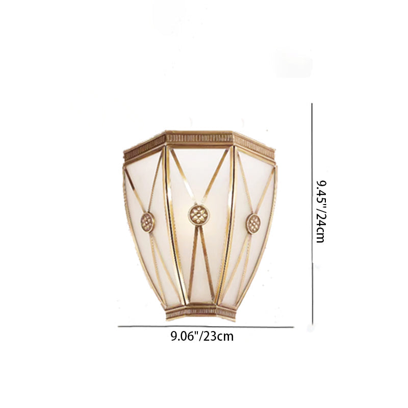 Scandinavian Square Glass Copper 1-Light Wall Sconce Lamp