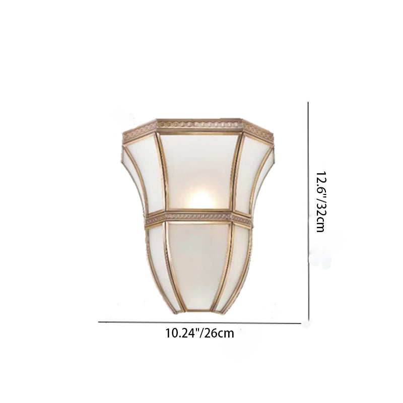 Scandinavian Square Glass Copper 1-Light Wall Sconce Lamp