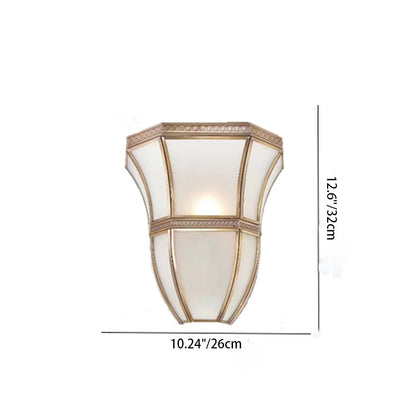 Scandinavian Square Glass Copper 1-Light Wall Sconce Lamp