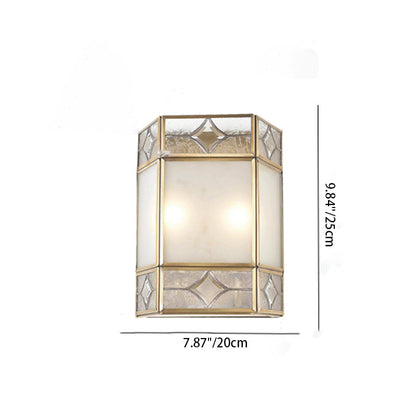 Scandinavian Square Glass Copper 1-Light Wall Sconce Lamp