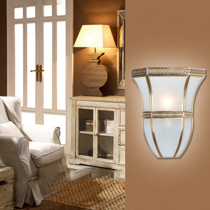 Scandinavian Square Glass Copper 1-Light Wall Sconce Lamp