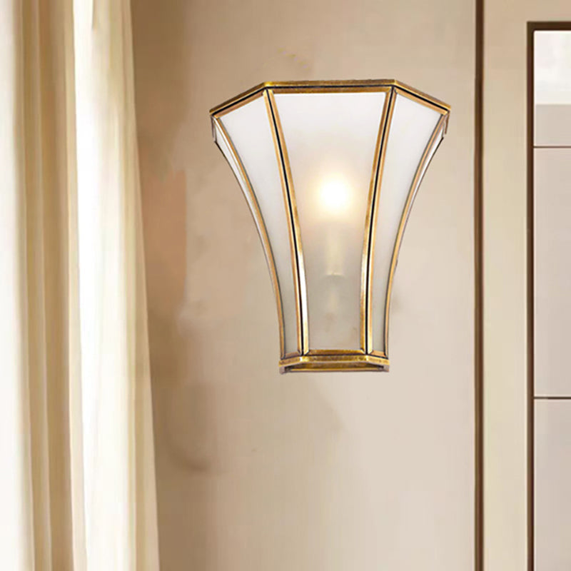 Scandinavian Square Glass Copper 1-Light Wall Sconce Lamp