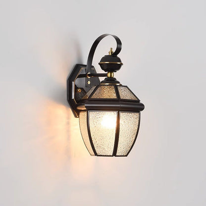 Nordic Room Square Glass Copper 1-Light Wall Sconce Lamp