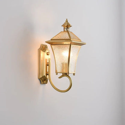 Nordic Room Square Glass Copper 1-Light Wall Sconce Lamp