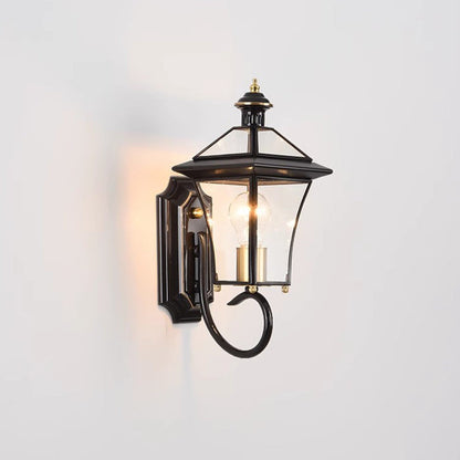 Nordic Room Square Glass Copper 1-Light Wall Sconce Lamp