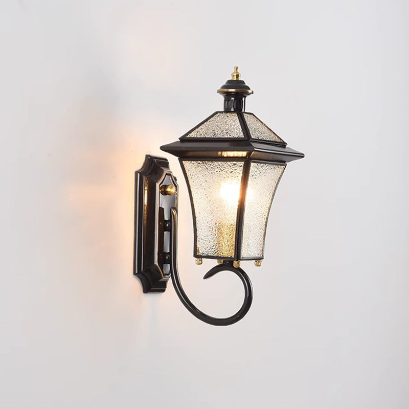 Nordic Room Square Glass Copper 1-Light Wall Sconce Lamp