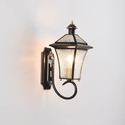Nordic Room Square Glass Copper 1-Light Wall Sconce Lamp