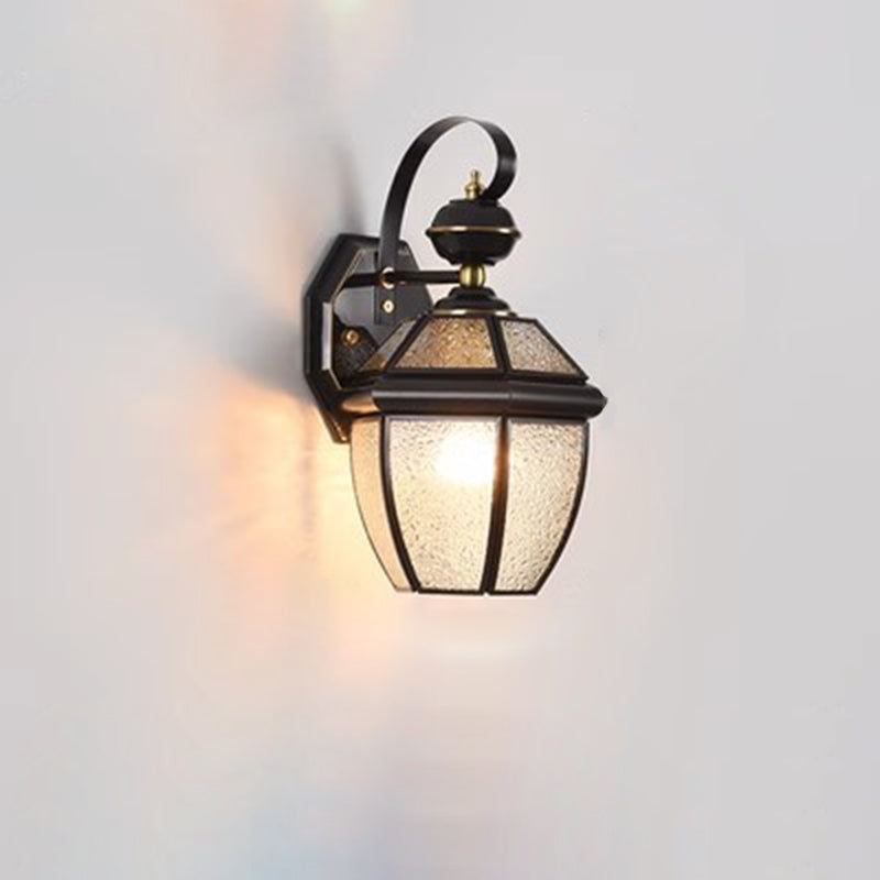 Nordic Room Square Glass Copper 1-Light Wall Sconce Lamp