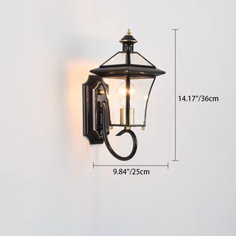 Nordic Room Square Glass Copper 1-Light Wall Sconce Lamp