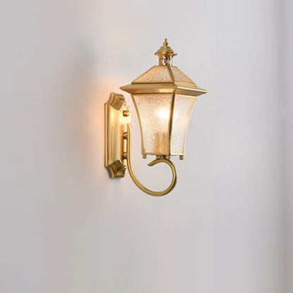 Nordic Room Square Glass Copper 1-Light Wall Sconce Lamp