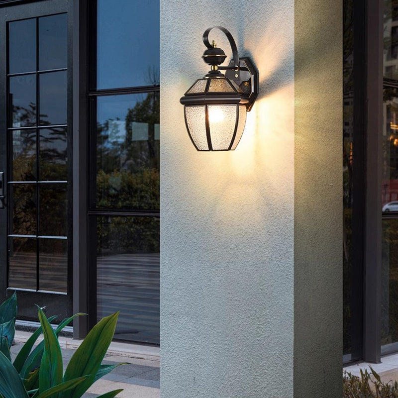 Nordic Room Square Glass Copper 1-Light Wall Sconce Lamp