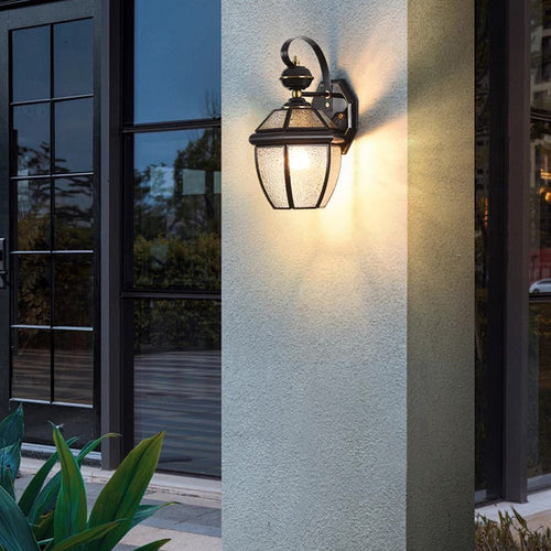 Nordic Room Square Glass Copper 1-Light Wall Sconce Lamp