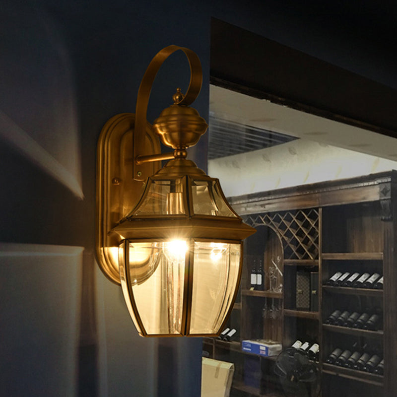 Scandinavian Square Glass Brass 1/3 Light Wall Sconce Lamp