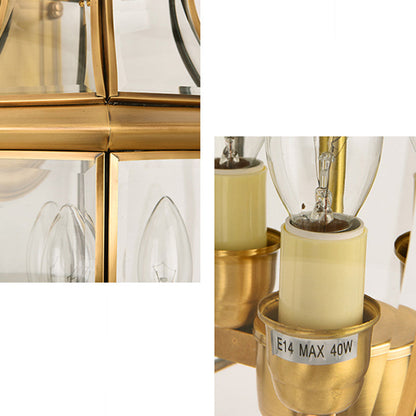 Scandinavian Square Glass Brass 1/3 Light Wall Sconce Lamp
