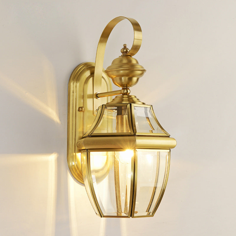 Scandinavian Square Glass Brass 1/3 Light Wall Sconce Lamp
