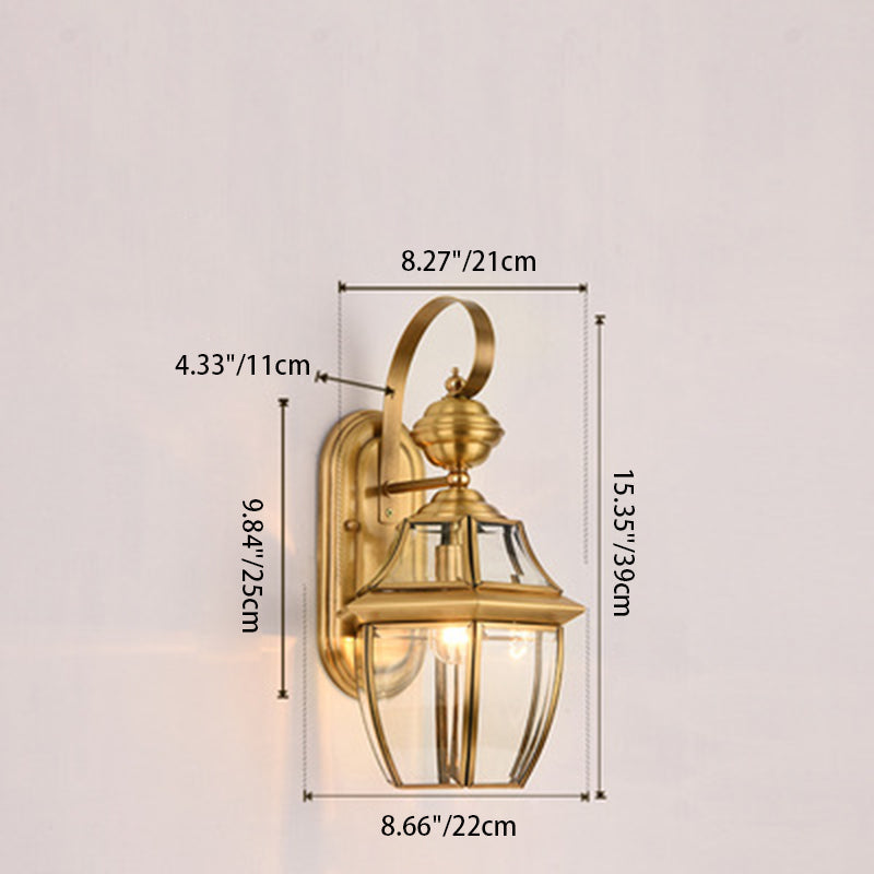 Scandinavian Square Glass Brass 1/3 Light Wall Sconce Lamp