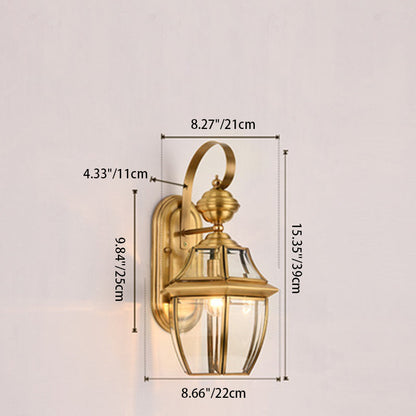 Scandinavian Square Glass Brass 1/3 Light Wall Sconce Lamp